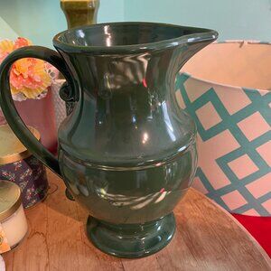 Dark Green Ceramic Pitcher by Four's Gift